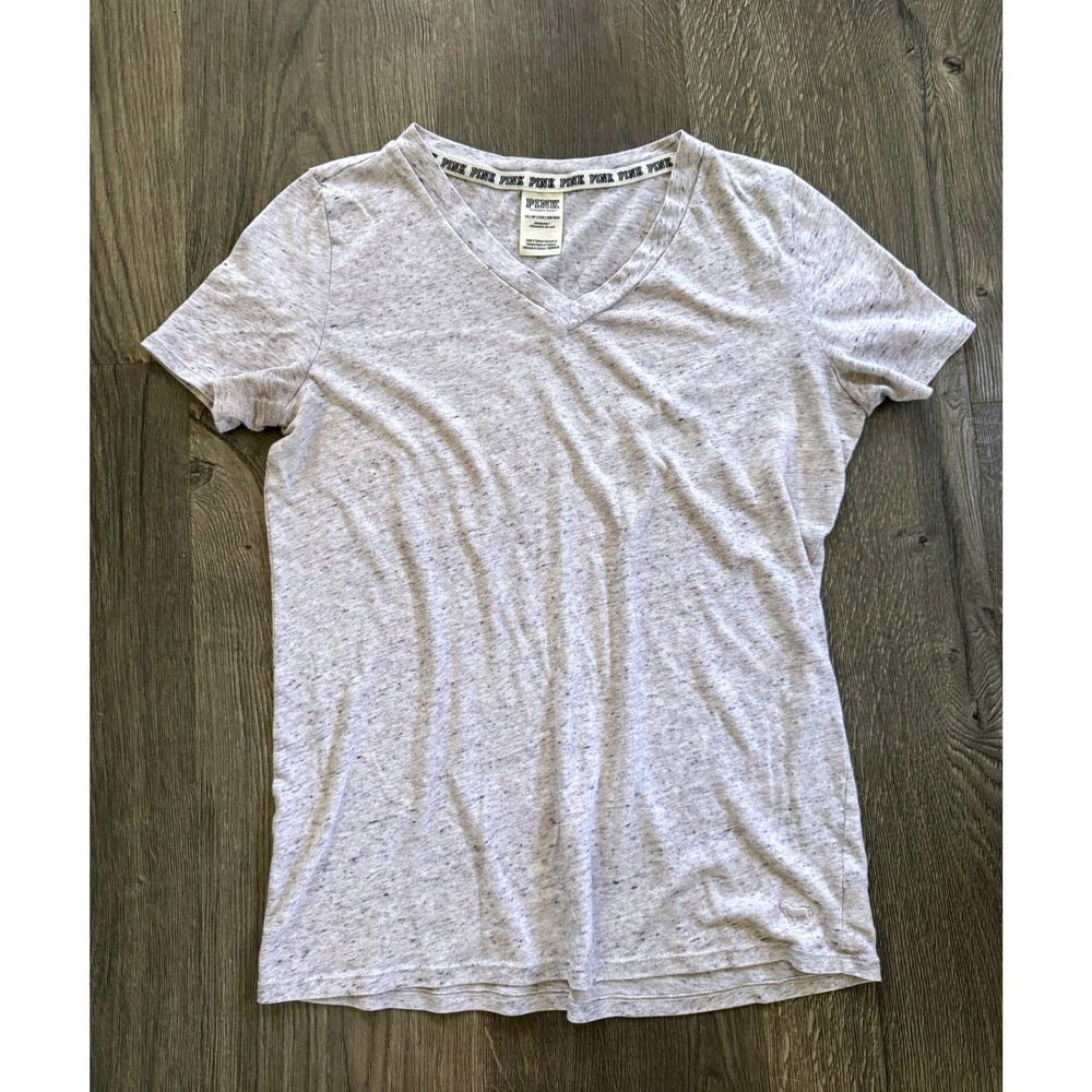 Pink Victoria's Secret Sleepwear V-Neck Tee XS Pastel Pink Marl Speckled Exc